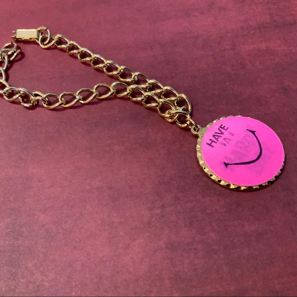 SMILEY HAVE A NICE DAY CHANGE IMAGE VERY VINTAGE BRACELET 70s - Picture 4 of 12